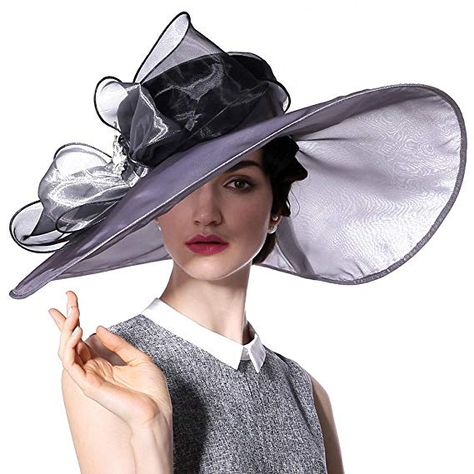 Organza Fashion, Classy Hats, Kentucky Derby Hats, Women Hat, Wide Brim Sun Hat, Elegant Hats, Kentucky Derby Hat, Derby Hat, Fancy Hats