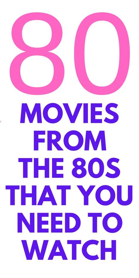 80 MOVIES FROM THE 80'S TO WATCH - Here are the best movies from the 1980's that you don't want to miss! 80 Movies, Movies From The 80s, Harry And The Hendersons, Raising Arizona, Adventures In Babysitting, Driving Miss Daisy, 1980s Movies, National Lampoons Vacation, Better Off Dead