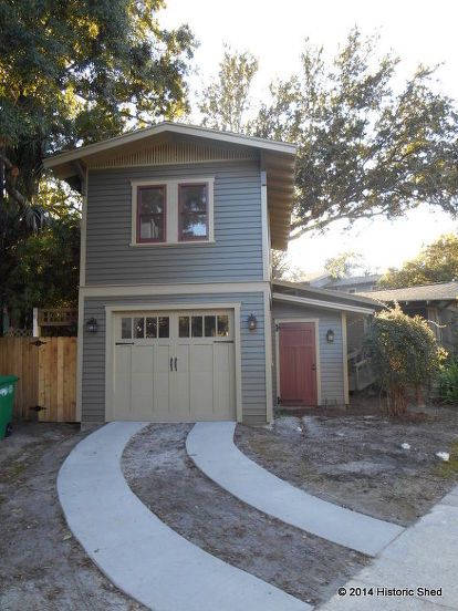 Two Story Garage Apartment by Historic Shed Garage Redesign, Two Story Garage, Garage Guest House, Garage Addition, Cars Ideas, Garage Apartment Plans, Garage Accessories, Garage Apartments, Garage Apartment