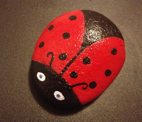 Ladybird Ladybug Rocks Painted Stones, Stone Painting Ladybug, Insect Rock Painting Ideas, Bug Painted Rocks Ideas, Ladybird Stone Painting, Ladybug Rocks, Billiard Balls, Billiard Table, Rock Crafts