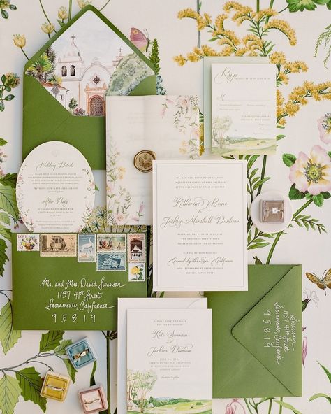 So many heartfelt details for this wedding - where to begin? See this beautiful backdrop? The bride’s grandmother created every bridesmaids gown with this fabric. What a labor of love! And the stationery suite with the gorgeous calligraphy? It was designed by the bride’s mother! So much more to share from this unforgettable Carmel wedding. Planning: @itssimplyaddy, Florals: @laughingalfloral, Paper Goods: @pinkchampagnedesigns, Videography: @chair7films, Bridal boutique: @sfbridalgalleria, D... Garden Party Wedding Invitations, Dream Garden Wedding, Bridesmaids Gown, Garden Wedding Bridesmaids, Gorgeous Calligraphy, Carmel Weddings, Letterpress Wedding Invitation, Wedding Invitation Inspiration, Wedding Invitations Romantic