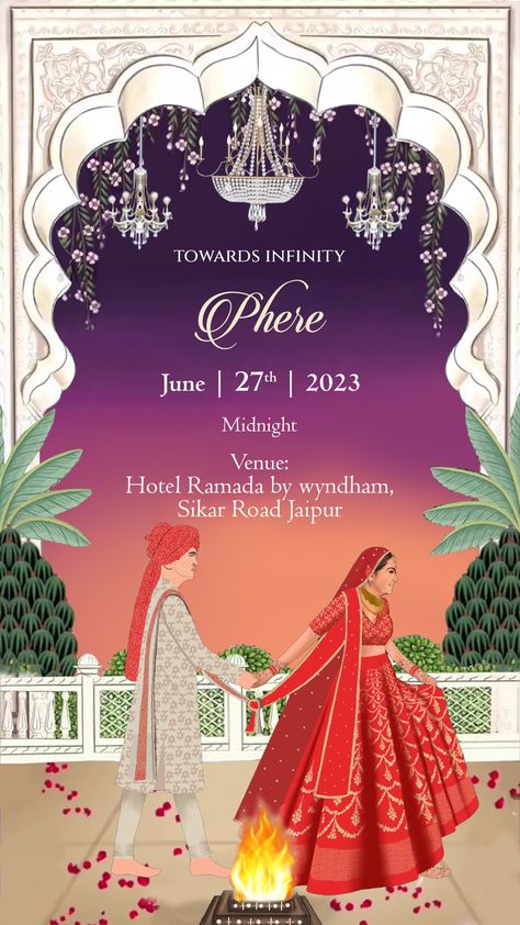 Reception Invite, Wedding Illustration Card, Couple Illustration Wedding, Indian Invitation Cards, Hindu Wedding Invitation Cards, Wedding Card Design Indian, Indian Wedding Invitation Card Design, Create Wedding Invitations, Engagement Invitation Cards