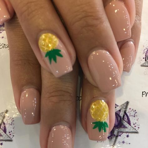 Nails by Amanda #pineapple #pineapplenailart #pineapplenails #nailart Pineapple Gel Nails, Pineapple Nail Art, Pineapple Nail Design, Drugstore Nail Polish, Best Nail Polish Brands, Pineapple Nails, Nail Polish Brands, Best Nail Polish, Party Nails