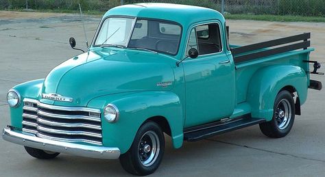 1953 Chevy truck - sweet! #Classic #Chrome #Style #Design #Beauty 1953 Chevy Truck, Old Fashioned Cars, Vintage Pickup Trucks, Blue Truck, Old Pickup, Antique Trucks, Old Pickup Trucks, Classic Pickup Trucks, Chevy Pickups