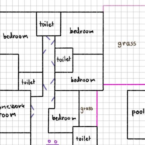 Ellen on Instagram: "269. 40x30 100 baby challenge house 4 bedroom 4 bathroom @sarabethw asked me if I could make a floor plan for the 100 baby challenge, that is one floor with 4 bedrooms, 4 bathrooms, a play room and a homework room. This is what I came up with. #sims4 #sims100babychallenge #simsbuild #sims4housebuild #simshousedesign" Sims 4 Grid Floor Plans, Sims 4 100 Baby Challenge House, 100 Baby Challenge Sims 4 House, Sims 100 Baby Challenge, Sims 4 100 Baby Challenge, House 4 Bedroom, Houses Layout, Sims 4 Houses Layout, Homework Room