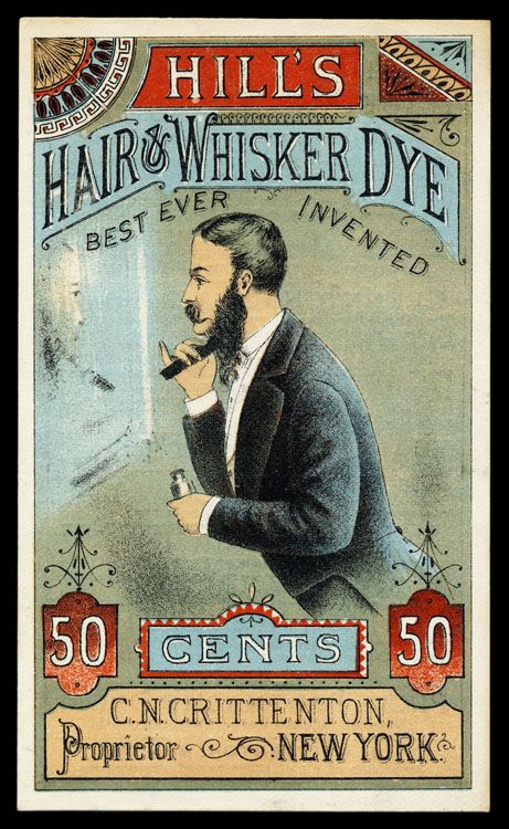 Hill's Hair & Whisker Dye Pin Up Vintage, Vintage Barber, Old Advertisements, Retro Advertising, Retro Ads, Old Ads, Vintage Typography, Poster Retro, Vintage Advertisement