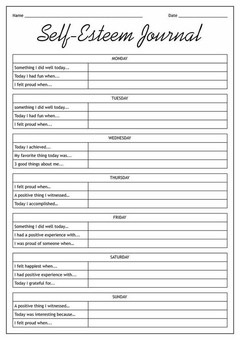 Positive Self Talk Worksheet, Student Behavior Chart, Top Template, Dbt Therapy, Self Care Worksheets, Self Esteem Worksheets, Positive Self Esteem, Self Esteem Activities, Mental Health Activities