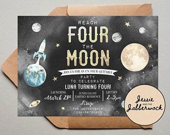 4th Birthday Invitation, 4de Verjaardag, Planet Party, Invite Design, 2nd Birthday Invitations, World Party, Space Planets, Fourth Birthday, Space Birthday