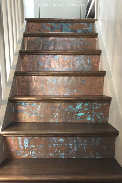 Industrial Wainscoting Ideas, Riser Ideas For Stairs, Stair Riser Tile, Stairs Makeover Design, Diy Stairs Makeover, Diy Staircase Makeover, Stairs Makeover Ideas, Wainscoting Ideas, Townhouse Ideas