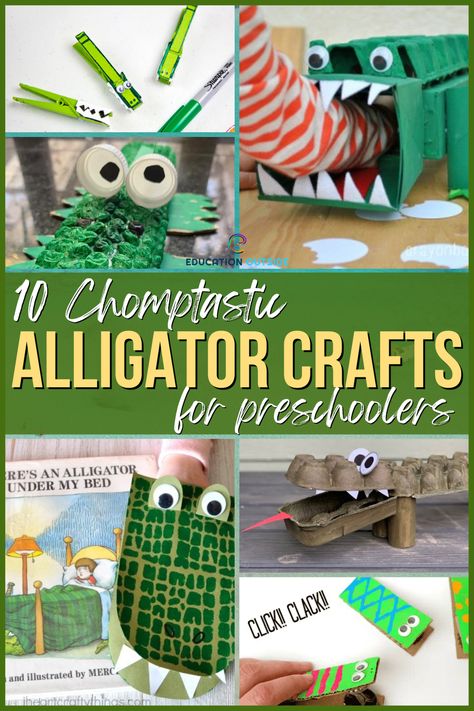 Preschool Crocodile Activities, Crocodile Crafts For Preschoolers, Alligator Crafts For Toddlers, Alligator Preschool Activities, Crocodile Craft Preschool, Alligator Crafts For Kids, Alligator Craft Preschool, Crocodile Crafts For Kids, Reptile Crafts For Kids