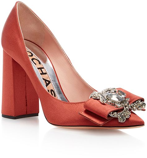 Rochas Pompei Pump #afflink Heels Orange, Orange Pumps, Shoes Orange, Mode Shoes, Orange Heels, Fab Shoes, Bow Pumps, Orange Shoes, Orange Orange