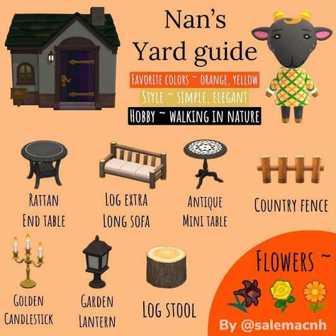 Julia 🌻 on Instagram: “Nan's yard guide! Whose guide has been your favorite so far? Made by @salemacnh AC partner @tory.crossing #popeyesyardguides…” Acnh Yard, Ac Ideas, Acnh Inspiration, Tom Nook, Country Fences, Golden Garden, Animal Crossing Guide, Gifts For Nan, Fraggle Rock