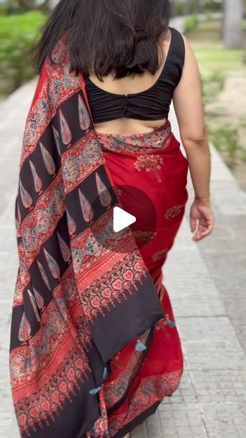 Ajrakh Modal Silk Sarees, Modal Silk Sarees, Embroidered Blouse Designs, July 10, Embroidered Blouse, Silk Saree, Viral Videos, Blouse Designs, Silk Sarees