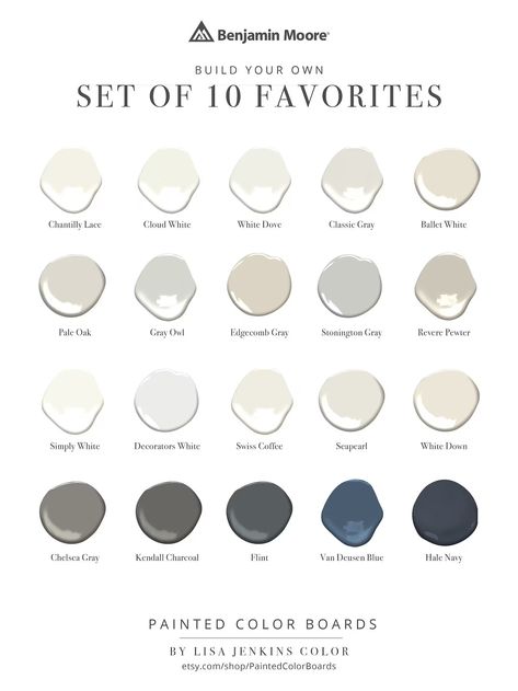 Favorite Benjamin Moore Whites Neutrals Deeps L Choose Your Favorites Set of 10 18x12 Inch Painted Color Boards - Etsy Benjamin Moore Neutral Whites, Top Benjamin Moore Paint Colors 2024, Popular Neutral Paint Colors 2024, White Dove Complimentary Colors, Whole House Paint Scheme Benjamin Moore, Grey Owl Benjamin Moore Living Room, White Dove Coordinating Colors, Neutral Benjamin Moore Paint Colors, Grey Owl Benjamin Moore