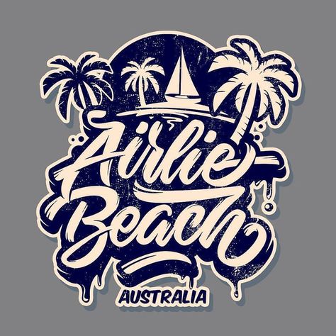 Airlie Beach Logo Design Design Alphabet, Calligraphy Logo, Typo Logo, Creative Typography, Lettering Logo, Types Of Lettering, Font Design, Graffiti Lettering, Typography Letters