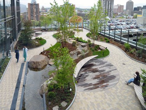 Healing Garden Landscape, Healing Garden Design, Hospital Garden, Healing Environment, Roof Garden Design, Rooftop Design, Urban Landscape Design, Healing Garden, Landscape Architecture Design