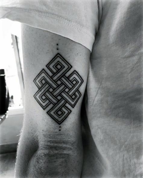 Eternal Knot Tattoo Buddhist, Endless Knot Tattoo, Eternity Tattoo, Buddhist Tattoos, Chinese Tattoos, Tibetan Tattoo, Karma Tattoo, Buddhist Tattoo, Tattoo Concepts