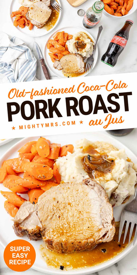 Coca-Cola Pork Roast au Jus Pork And Mashed Potatoes, Dutch Oven Meals, Bacon Dishes, Veal Recipes, Easy Meat Recipes, Weekly Meals, Dutch Oven Recipes, Dinner Guests, Easy Pork