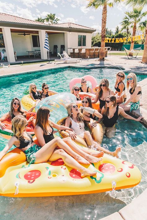 Bachelorette Pool Party Ideas, Poolside Bachelorette Party, Bachelorette Airbnb, Bachelorette Pool, Palm Springs Bachelorette Party, Pool Party Ideas, Bachelorette Pool Party, Miami Bachelorette Party, Scottsdale Bachelorette