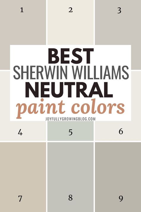 Find paint colors for your home on this list of warm neutrals by Sherwin-Williams including the most popular & bestselling Sherwin Williams farmhouse paint colors. See how these colors look in REAL spaces like bedrooms, bathrooms, and kitchen cabinets. These are the best Sherwin-Williams neutral paint colors & top Sherwin Williams white paint colors including Alabaster. Consider these neutral decor ideas for the home and using one of these best Sherwin-Williams warm neutral paint colors. Sherwin Paint Colors Neutral, Most Popular Neutral Paint Colors, Perfect Neutral Wall Color, Paint Colors Sherwin Williams 2023, Sherwin Williams Gender Neutral Nursery, Sherwin Williams Paint Colors For Kitchen Cabinets, Paint For Living Room Walls Ideas, Sw Paint Colors 2023, Best Neutral Bathroom Paint Colors