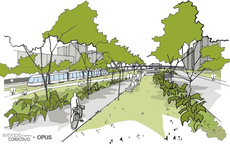 Urban Design Park, Urban Park Landscape Design Plan, Park Sketch Architecture, Park Sketch, Green Public Space Architecture, Public Green Space Urban Design, Koshino House, Urban Spaces Design, Urban Design Diagram