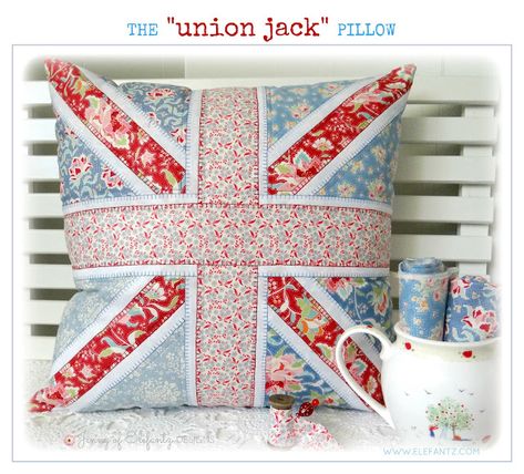 Union Jack Quilt, Travel Edinburgh, Sewing Pillows Ideas, Union Jack Pillow, Union Jack Cushions, Edinburgh London, Travel Restaurant, Pillows Ideas, Cottage Quilt