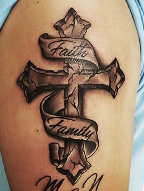 Simple Cross Tattoo, Cross Tattoos For Women, Cross Tattoo For Men, Cross Tattoo Designs, Religious Tattoos, Leg Tattoo Men, Greek Tattoos, Different Tattoos, Family Tattoos