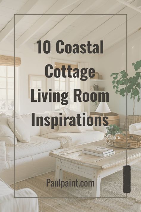 Looking to transform your living space into a blissful coastal retreat? Check out these 10 coastal cottage living room ideas that will bring a fresh, breezy vibe to your home. From light palettes to nautical decor, you'll find plenty of inspiration here. Create a relaxing getaway right in your own living room with soothing colors, mixing textures, and the perfect beachy accents. Get started on making your coastal dreams come true and turn your space into a tranquil haven you'll love relaxing in. Coastal Cottage Coffee Table, Coastal Living Room Tables, Cottage Condo Decor, Coastal White Living Room, Lake Cottage Decorating Living Room, Timeless Coastal Decor, Summer Cottage Decorating Ideas, Coastal Retreat Interior Design, Modern Coastal Living Room Furniture