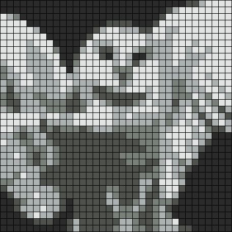 Deftones Crochet Pattern, Owl Alpha Pattern, Album Cover Crochet Grid, Pixel Album Cover, Deftones Owl, Graph Crochet, Easy Pixel Art, Pixel Art Templates, Pixel Crochet