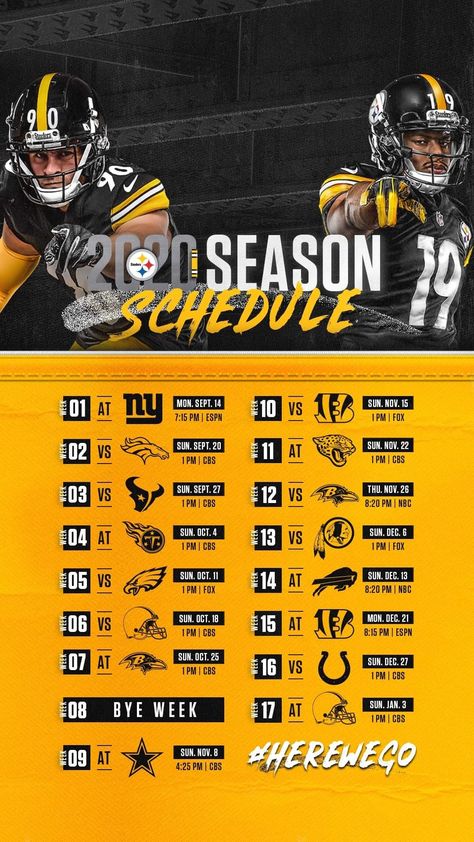 Sports Marketing Design, Sports Design Ideas, Team Schedule, Steelers Girl, Digital Media Design, Soccer Season, Pittsburgh Steelers Football, Sports Design Inspiration, Sports Marketing