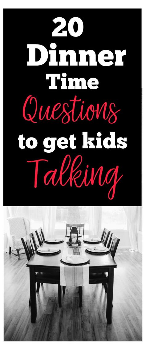 20 Dinner Time Questions to Get Kids Talking #parenting #tips Talking Games, Dinner Kids, Conversation Starters For Kids, Group Games For Kids, Kids Questions, Question Game, Scavenger Hunt For Kids, Outdoor Games For Kids, Kids Talking