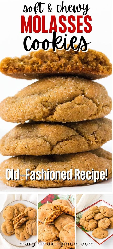 Easy Soft Molasses Cookies, Spiced Molasses Cookies, No Chill Molasses Cookies, Biscuit Recipe With Shortening, Old Fashioned Soft Mollases Cookies, Sugar Free Molasses Cookies, Soft Molasses Cookies Old Fashion, Molasses Cookies Soft Easy Recipes, Old Fashioned Molasses Cookies Soft