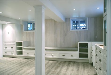 Basement Storage Cabinets, Basement Poles, Basement Inspiration, Basement Storage, Basement Apartment, Basement Makeover, Basement Ceiling, Basement Walls, Basement Design Ideas