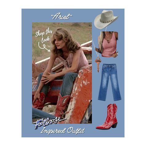 Boots, cowboy hats, jeans, all inspired by Ariel! Ariel Footloose Outfit, Footloose Outfits, Ariel Footloose, Updated Outfits, 80s Look, Boots Jeans, S Icon, Bad Girl, The Movie