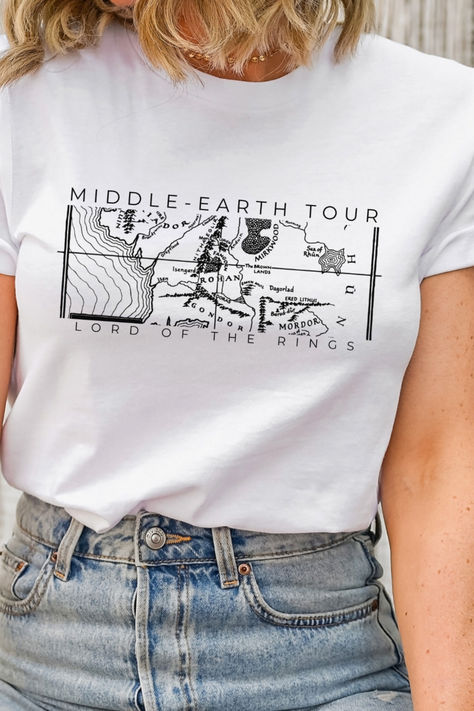 Lord of the Rings Hobbit JRR Tolkien Lotr Shirt, Lord Of Rings, Middle Earth Map, Grafic Tees, Earth Map, Jrr Tolkien, Middle Earth, The Rings, Lord Of The Rings