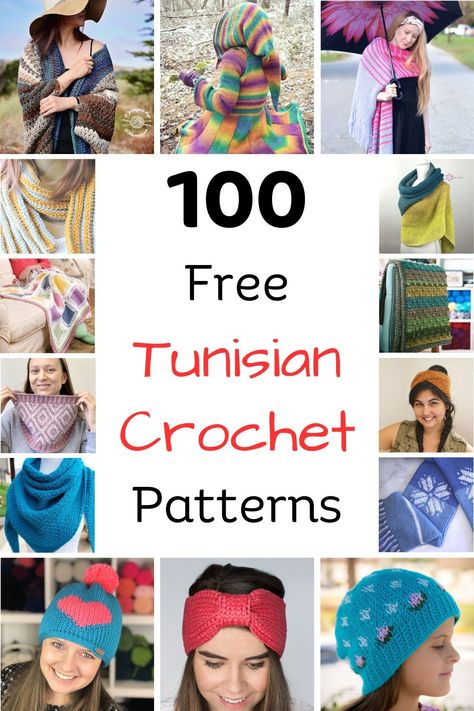 Get these 100 Free Tunisian Crochet Patterns, just in time for the holiday season. Such a variety that you will be able to find something for everyone. Tunisian Crochet Free Patterns, Free Tunisian Crochet Patterns, Tunisian Crochet Hat, Tunisian Patterns, Tunisian Crochet Free, Crochet Free Patterns, Make And Do Crew, Crochet Tunisian, Tunisian Crochet Patterns