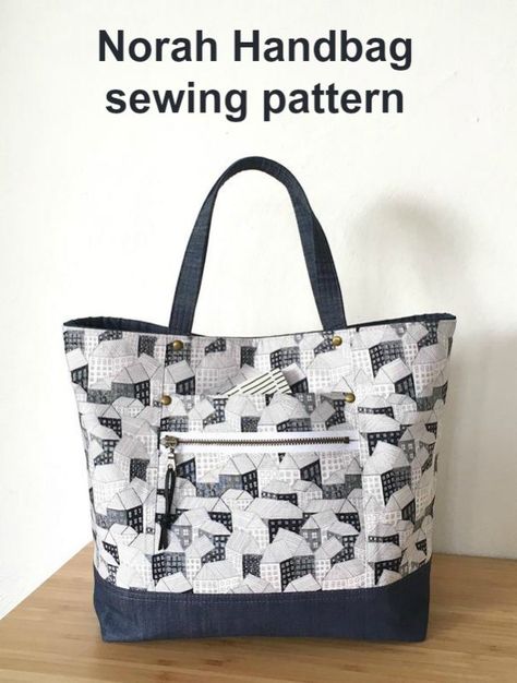 Handbag Sewing, Messenger Bag Patterns, Handbag Sewing Patterns, Purse Sewing Patterns, Diy Tote, Pattern Bag, Bag Pattern Free, Modern Bag, Everyday Purse