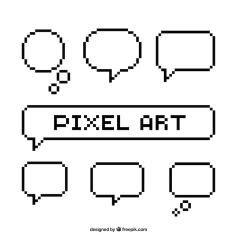 Pixel Bubble, Pixel Speech Bubble, Talk Bubble, Comic Bubble, Shapes Art, Text Bubble, Pixel Art Tutorial, Cool Pixel Art, Bubble Stickers