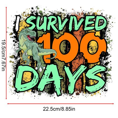 Faster shipping. Better service 100th Day Of School, Handprint Art, School Humor, I Survived, 100 Days Of School, Sewing Trim, T Shirt Diy, 100th Day, 100 Days