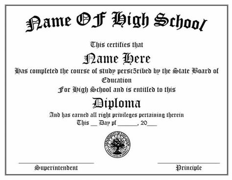 13+ High School Diploma Templates [FREE Blank Printables] Free High School Diploma, Fake High School Diploma, Homeschool Diploma, Diploma Design, Graduation Certificate Template, High School Transcript, Doctors Note Template, Graduation Diploma, School Diploma