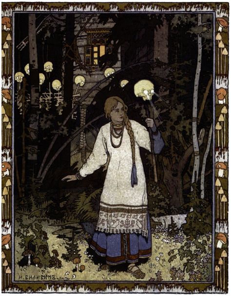 Vasilisa The Beautiful, Ivan Bilibin, Slavic Paganism, Slavic Folklore, Pagan Art, Baba Yaga, Fairytale Art, Witch Aesthetic, Folk Tales