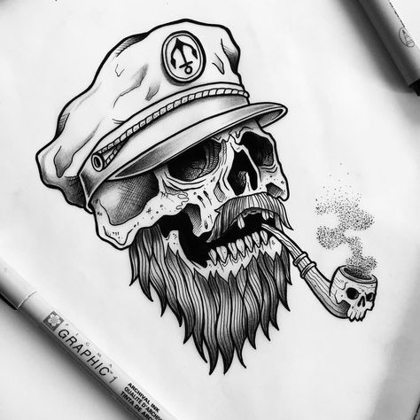 Pirate Tattoo Sketch, Trippy Tattoo Ideas, Pirate Skull Tattoos, Trippy Tattoo, Traditional Tattoo Old School, Surreal Tattoo, Pirate Tattoo, Sea Tattoo, Tattoo Old School