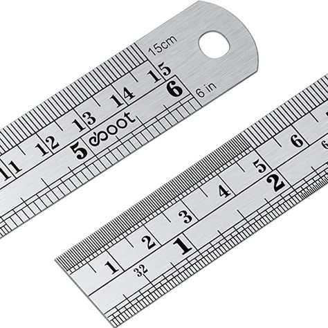 Stainless Steel Ruler and Metal Rule Kit with Conversion Table (Silver, 6 Inch, 6 Inch) - - Amazon.com Mm Ruler, Gel Ice Packs, Wooden Ruler, Inch Ruler, Conversion Table, Epoxy Resin Wood, Straight Edges, Steel Metal, Votive Candles