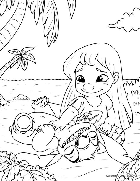 Lilo Petting Stitch Coloring Page Stitch Coloring Sheets, Stitch Coloring Pages Free Printable, Lilo And Stitch Coloring Pages, Kids Colouring Printables, Stitch Coloring, Lilo En Stitch, Coloring Pages Ideas, Lilo And Stitch Characters, Angel Coloring Pages