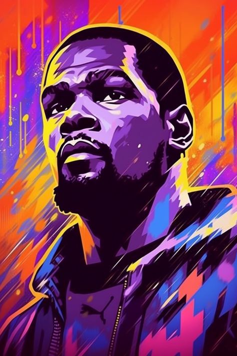 Kevin Durant Art, Lebron James Poster, Basketball Wall Art, Nba Basketball Art, Kobe Bryant Pictures, Nba Art, Nba Wallpapers, Trippy Wallpaper, Phoenix Suns