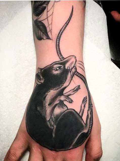 Rat Tattoo hand Tattoo Rat Hand Tattoo, Black Rat Tattoo, Rat Skull, Rat Tattoo, Black Rat, Rat Poison, Tattoo Hand, Fire Tattoo, Tattoo Now