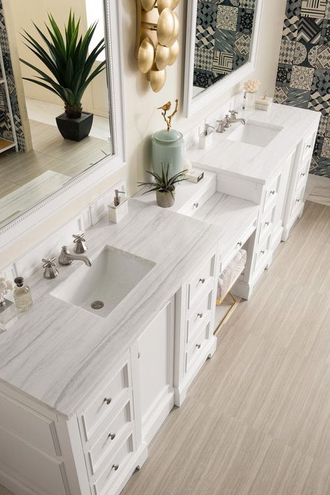 White Double Sink Bathroom Vanity, Double Sink Bathroom, James Martin, Double Bathroom, Double Sink Bathroom Vanity, Double Bathroom Vanity, Bathroom Remodel Master, Bath Remodel, Double Sink