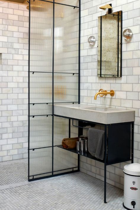 Industrial Bathroom Decor, Industrial Bathroom Design, Urban Industrial Decor, Bathroom Shower Panels, Industrial Style Bathroom, Home Remodeling Contractors, Urban Decor, Industrial Bathroom, Industrial Interior Design