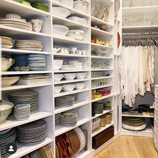 Plate Pantry, China Pantry, Party Closet, Pantry Redo, Kitchens Ideas, Pantry Room, Houses Interior, China Storage, Butler’s Pantry