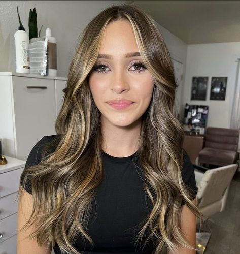 Blonde Highlights Dark Hair, Highlights Dark Hair, Dark Brown Hair Balayage, Hair Caramel, Balayage Hair Caramel, Perfect Blonde Hair, Hair Color Pictures, Hair Contouring, Hair Dye Ideas